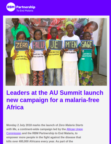 New campaign launched for a malaria-free Africa